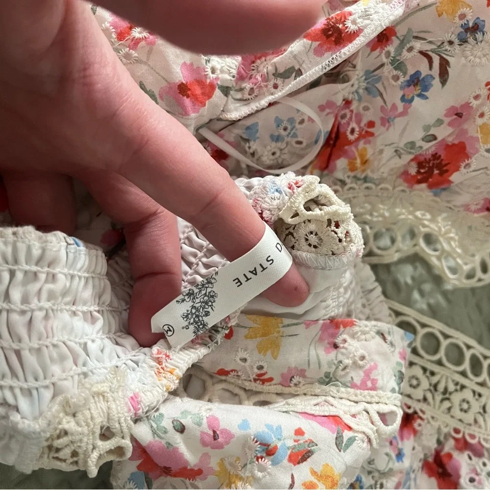 Altar'd State Floral Lace Crop Top - Picture 3 of 5